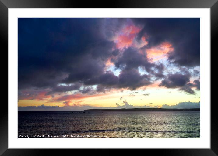 Sunset over Newlyn, Penzance, Cornwall Framed Mounted Print by Gordon Maclaren