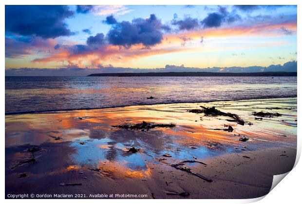 Sunset over Newlyn, Penzance, Cornwall Print by Gordon Maclaren