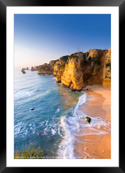Praia de Dona Ana, Algarve Framed Mounted Print by Justin Foulkes