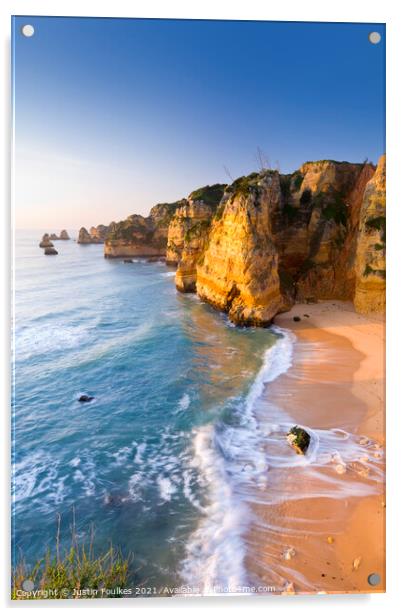 Praia de Dona Ana, Algarve Acrylic by Justin Foulkes