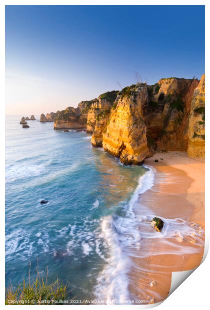 Praia de Dona Ana, Algarve Print by Justin Foulkes