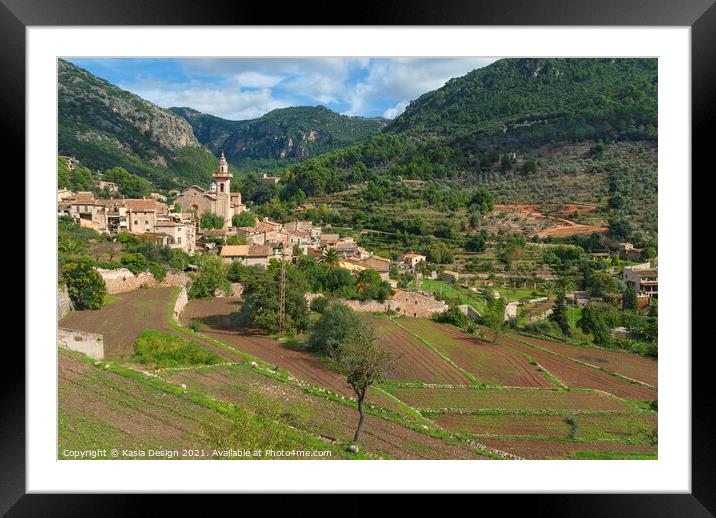 Mallorca: Valldemossa and Countryside Framed Mounted Print by Kasia Design