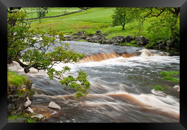 River Wharfe in full flow Wharfedale  Framed Print by Nick Jenkins