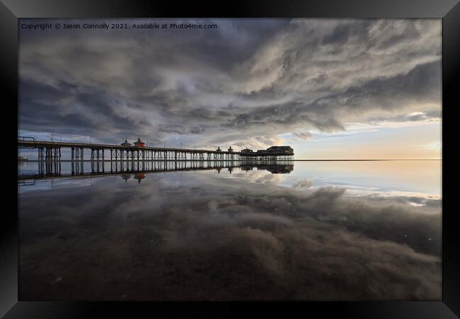 Moody Reflections, Blackpool. Framed Print by Jason Connolly