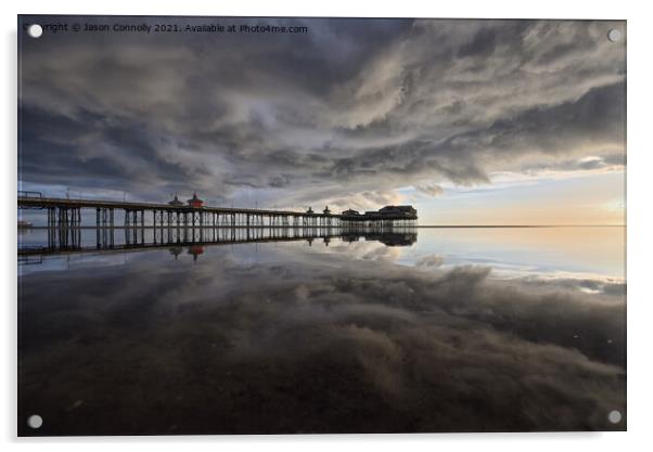 Moody Reflections, Blackpool. Acrylic by Jason Connolly