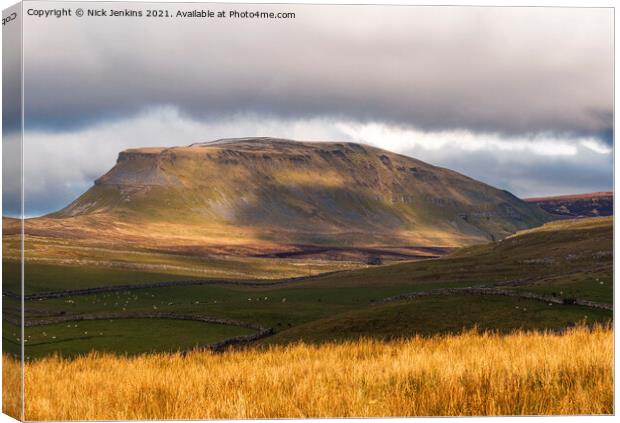 Pen y Ghent in the November sun and shadow Canvas Print by Nick Jenkins