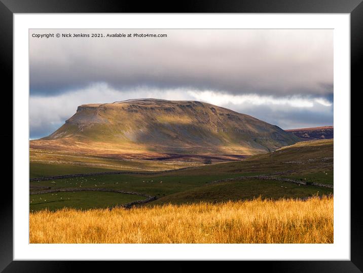 Pen y Ghent in the November sun and shadow Framed Mounted Print by Nick Jenkins