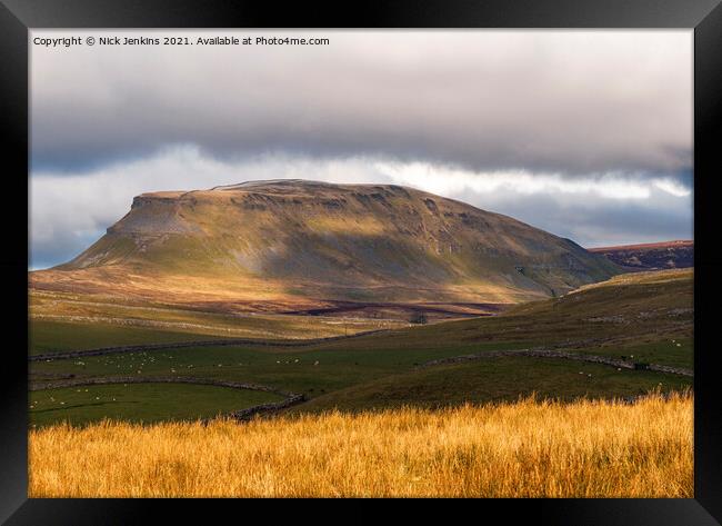 Pen y Ghent in the November sun and shadow Framed Print by Nick Jenkins