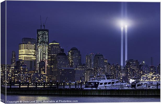 Tribute Lights and Freedom Tower Canvas Print by Chris Lord