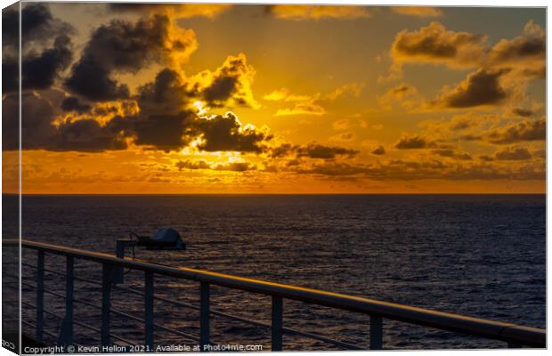 Sunset from a cruise ship in the South Pacific Canvas Print by Kevin Hellon