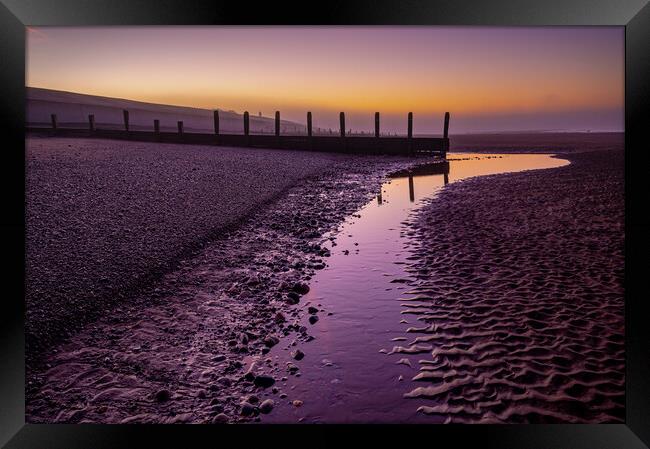 Low tide Allonby Cumbria Framed Print by Michael Brookes