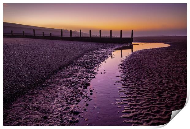 Low tide Allonby Cumbria Print by Michael Brookes