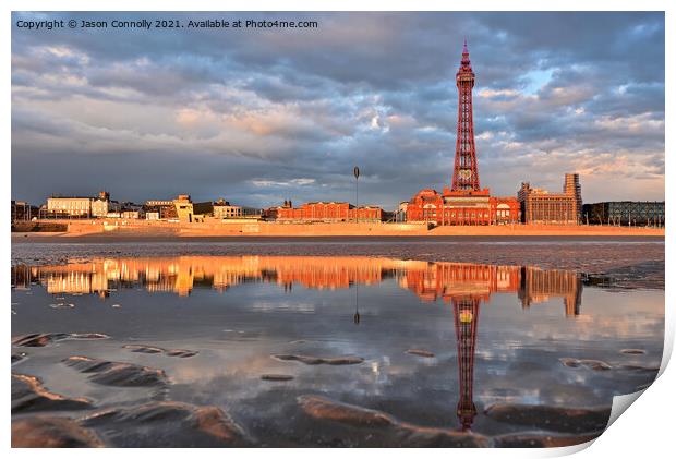 Tower Reflections, Blackpool Print by Jason Connolly