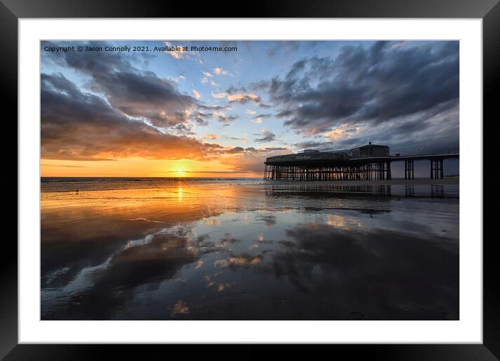 Blackpool Beach Sunset Framed Mounted Print by Jason Connolly
