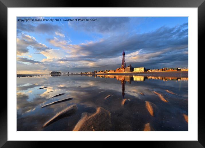 Golden Hour Blackpool. Framed Mounted Print by Jason Connolly