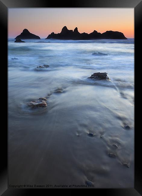 Ebb Stones Framed Print by Mike Dawson