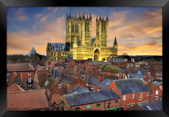 Lincoln Cathedral  Framed Print by Alison Chambers