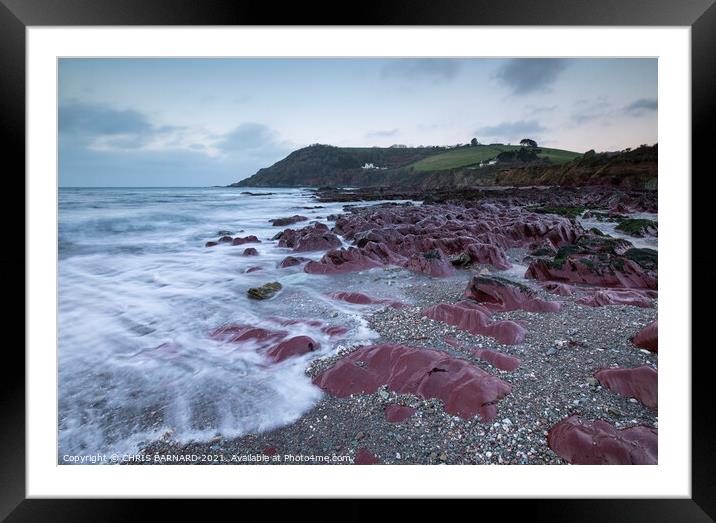 Red Rocks Talland Bay Framed Mounted Print by CHRIS BARNARD