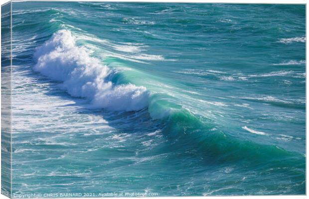 Waves off The Lizard Coast Canvas Print by CHRIS BARNARD