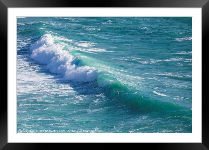 Waves off The Lizard Coast Framed Mounted Print by CHRIS BARNARD