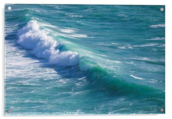 Waves off The Lizard Coast Acrylic by CHRIS BARNARD