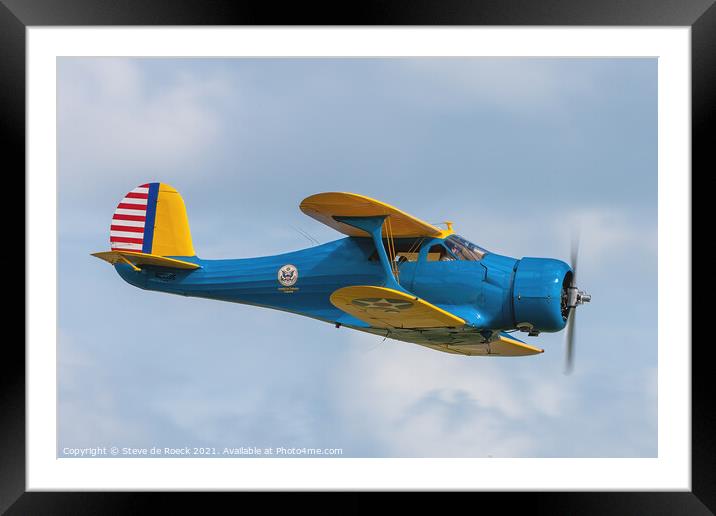 Beech Stagerwing Model 17 Framed Mounted Print by Steve de Roeck