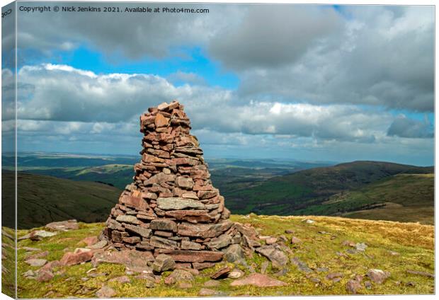 View North from Fan Nedd Brecon Beacons Canvas Print by Nick Jenkins