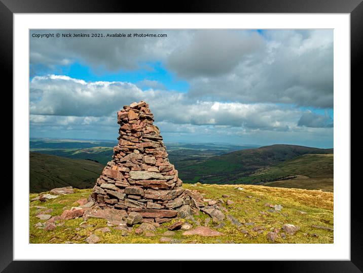 View North from Fan Nedd Brecon Beacons Framed Mounted Print by Nick Jenkins
