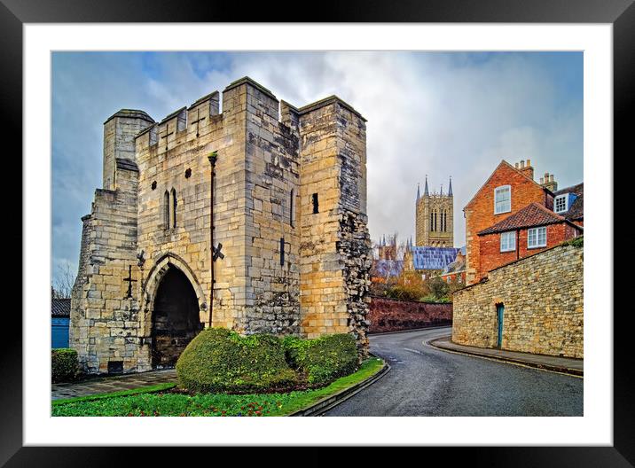 Pottergate Arch and Lincoln Cathedral Framed Mounted Print by Darren Galpin
