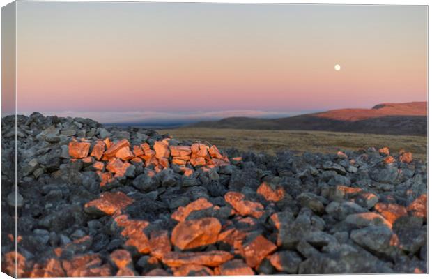 Stone Cairn on a Mountain Canvas Print by Leighton Collins