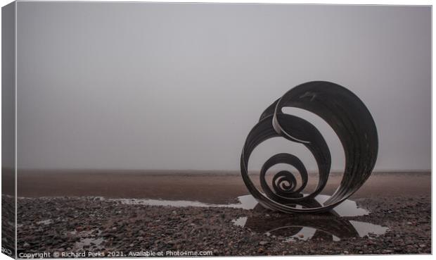Enchanting Marys Shell in the Fog Canvas Print by Richard Perks