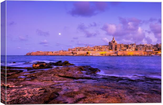 Valletta City Skyline In Malta From Manoel Island Canvas Print by Artur Bogacki