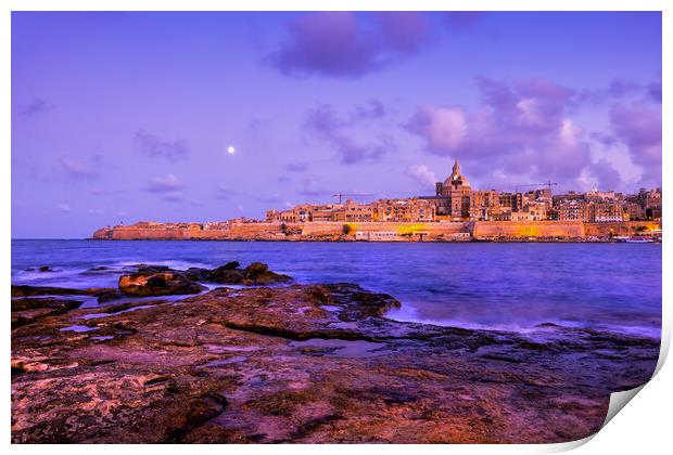 Valletta City Skyline In Malta From Manoel Island Print by Artur Bogacki
