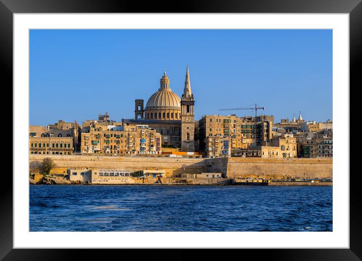 Valletta City Skyline In Malta Framed Mounted Print by Artur Bogacki