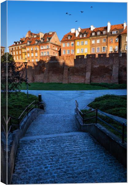 Alley To The Old Town Of Warsaw At Sunset Canvas Print by Artur Bogacki