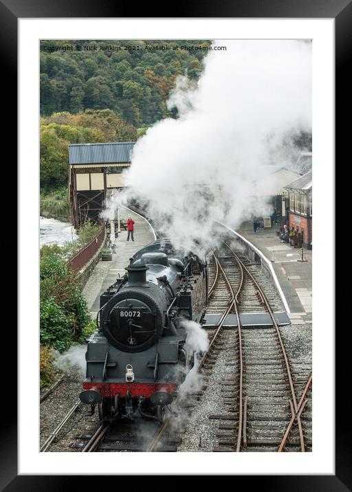 Steam Engine 80072 at Llangollen Station Framed Mounted Print by Nick Jenkins