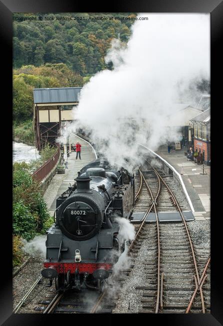 Steam Engine 80072 at Llangollen Station Framed Print by Nick Jenkins