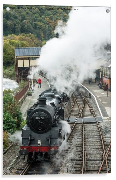 Steam Engine 80072 at Llangollen Station Acrylic by Nick Jenkins