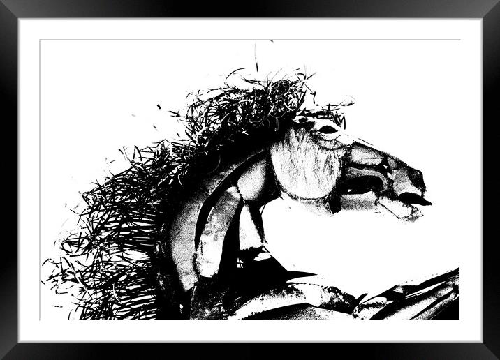 Ebony Stallion Framed Mounted Print by Tony Mumolo