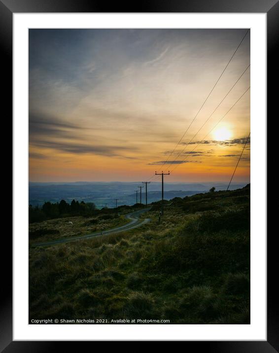 Sunset from Clee Hill in SHropshire Framed Mounted Print by Shawn Nicholas