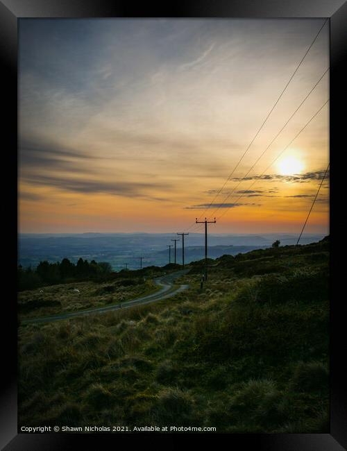 Sunset from Clee Hill in SHropshire Framed Print by Shawn Nicholas