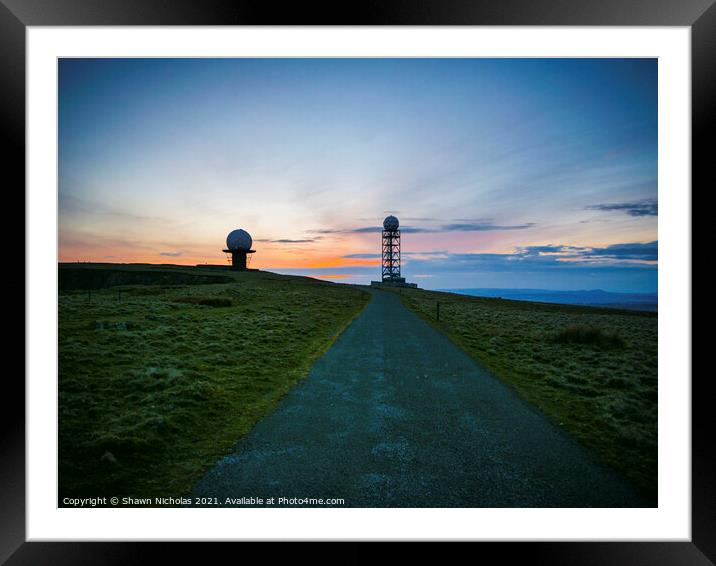 Evening Sky, Clee Hill Summit in Shropshire Framed Mounted Print by Shawn Nicholas