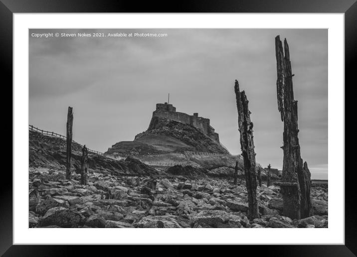 Majestic Lindisfarne Castle Standing Tall Framed Mounted Print by Steven Nokes