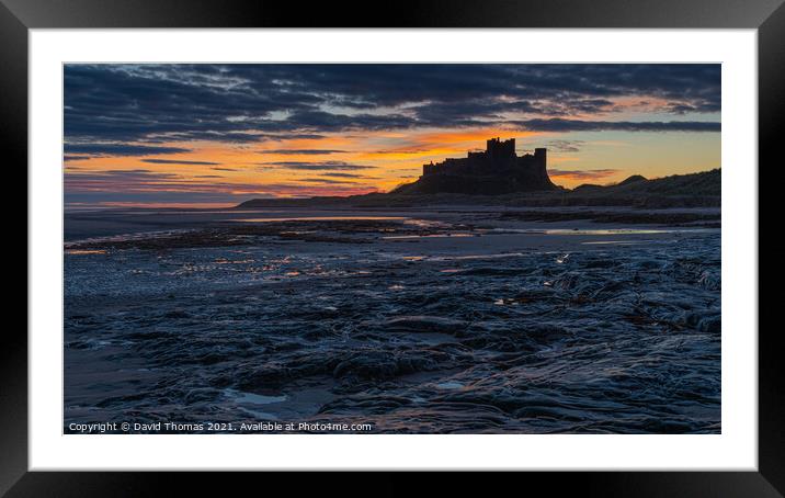 Majestic Sunrise at Bamburgh Castle Framed Mounted Print by David Thomas