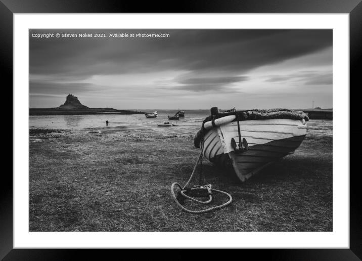 Majestic Lindisfarne Castle on Holy Island Framed Mounted Print by Steven Nokes