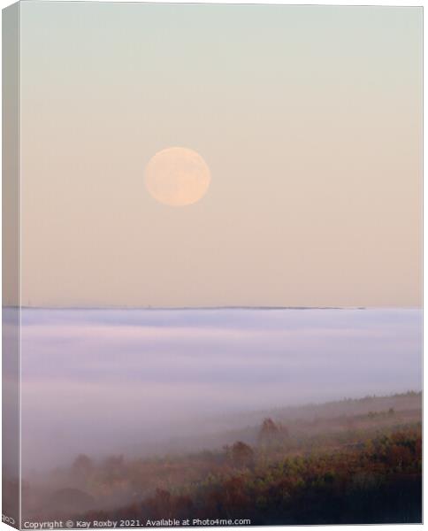 Cloud inversion and rising moon Canvas Print by Kay Roxby