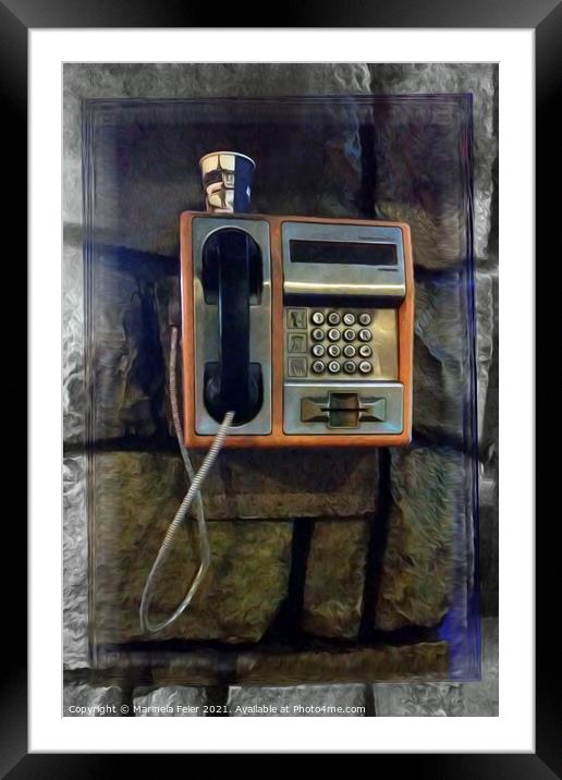 Old Street Telephone Framed Mounted Print by Marinela Feier