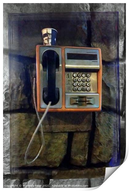 Old Street Telephone Print by Marinela Feier