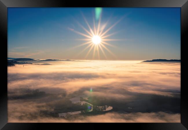 Sun Burst Cloud Inversion  Framed Print by Jonny Gios