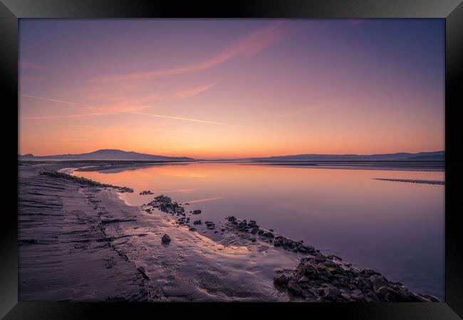 Arnside Sunset Beach  Framed Print by Jonny Gios
